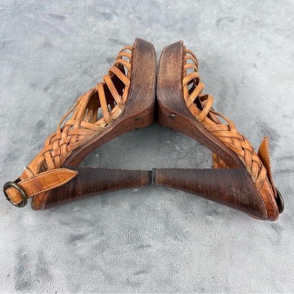 Frye Joy Huarache Sling Back Platform Heels Size 8 - Picture 6 of 13